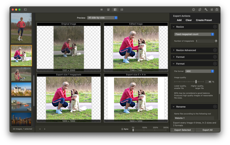 iBatch screenshot - Multiple Sizes and Formats