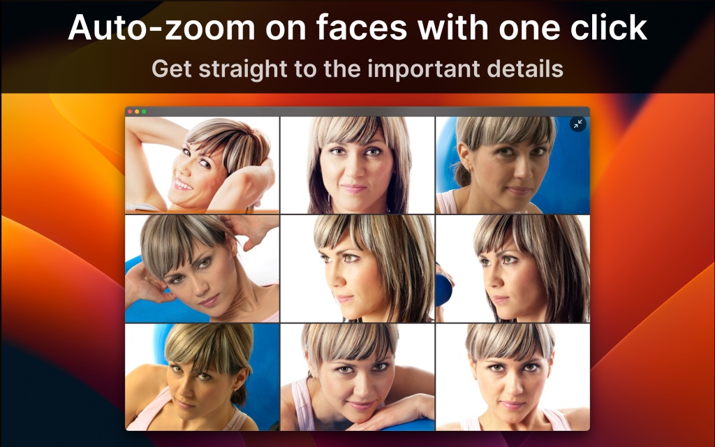 iPick on Mac: auto-zooming on faces in compared photos to judge expressions and clarity