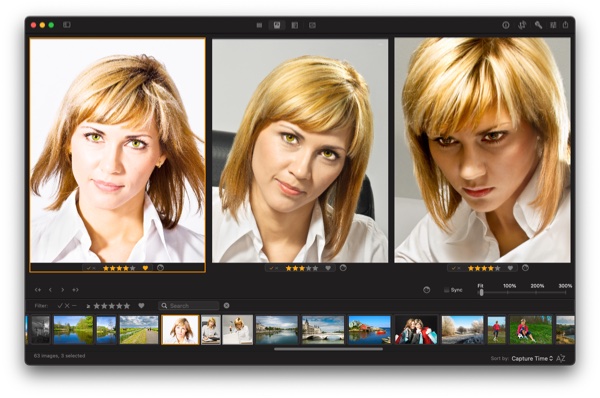 Photo Sense on Mac: zooming on faces in multiple photos with a single click to compare them