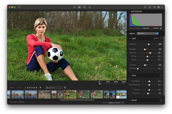 Photo Sense screenshot - Face Adjustment