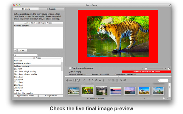 Resize Sense - Live preview