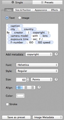 Watermark Sense - Configuration area